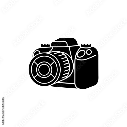 creative clean silhouette Camera for Photography Class Icon vector illustration