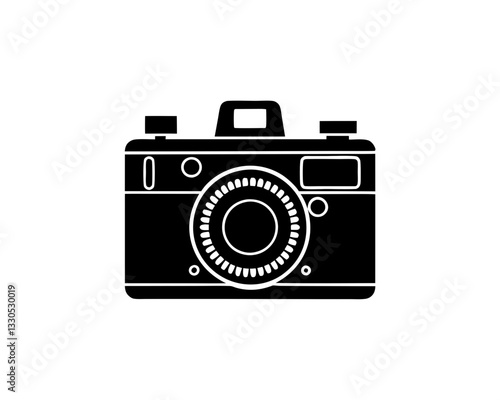 creative clean silhouette Camera for Photography Class Icon vector illustration
