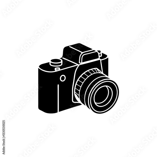 creative clean silhouette Camera for Photography Class Icon vector illustration
