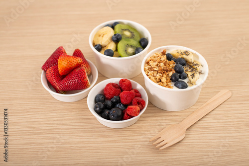 frutas para el desayuno o comidas saludables frescas, nutritivas