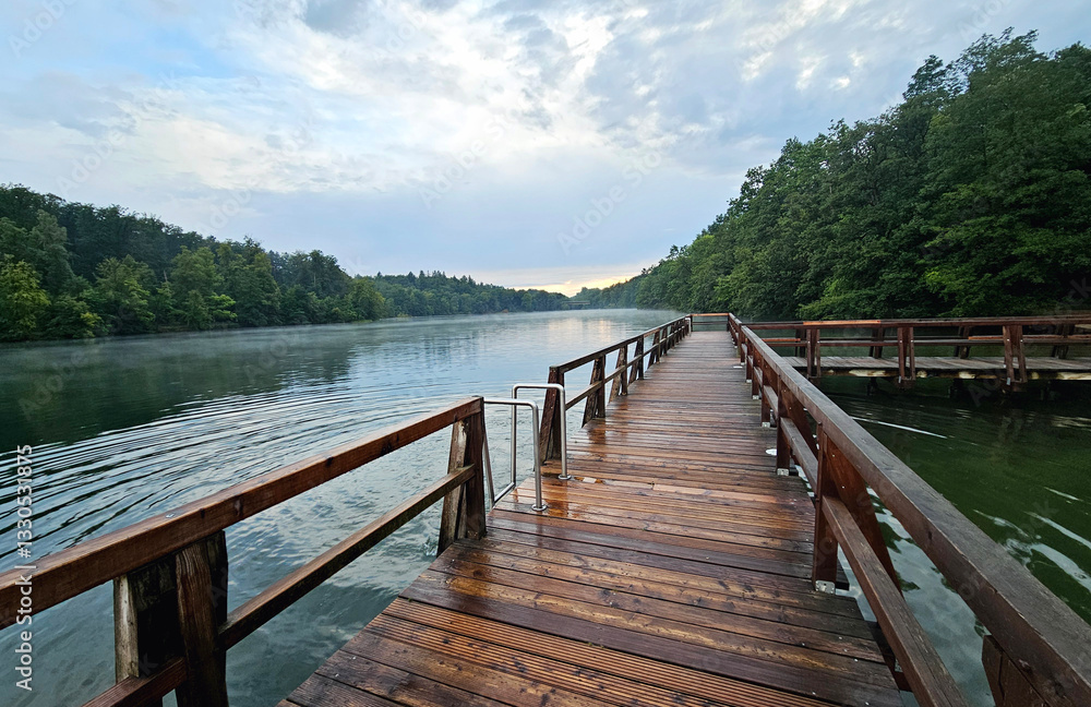 Naklejka premium great views of a Berlin lake with jetty