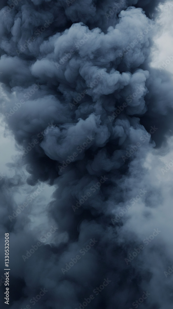 Obraz premium Dark smoke swirling, creating mysterious abstract shapes against bright backdrop, conveying dynamic energy and intrigue