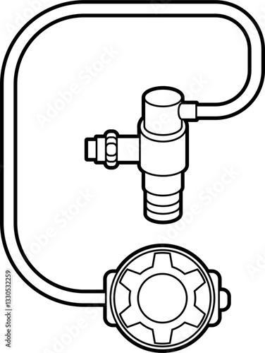 Diver regulator outline vector