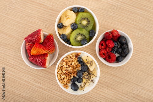 frutas para el desayuno o comidas saludables frescas, nutritivas