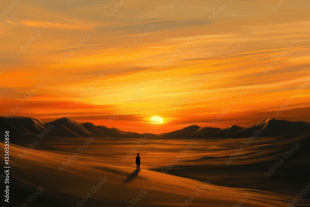 Obraz premium A serene desert landscape at dusk