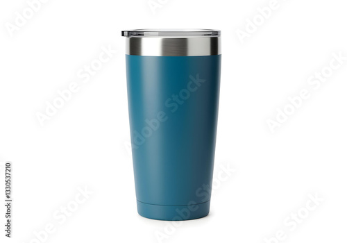 Wallpaper Mural Stylish blue tumbler with stainless steel accents, perfect for hot or cold beverages, simple and modern design.isolated on a white background PNG Torontodigital.ca