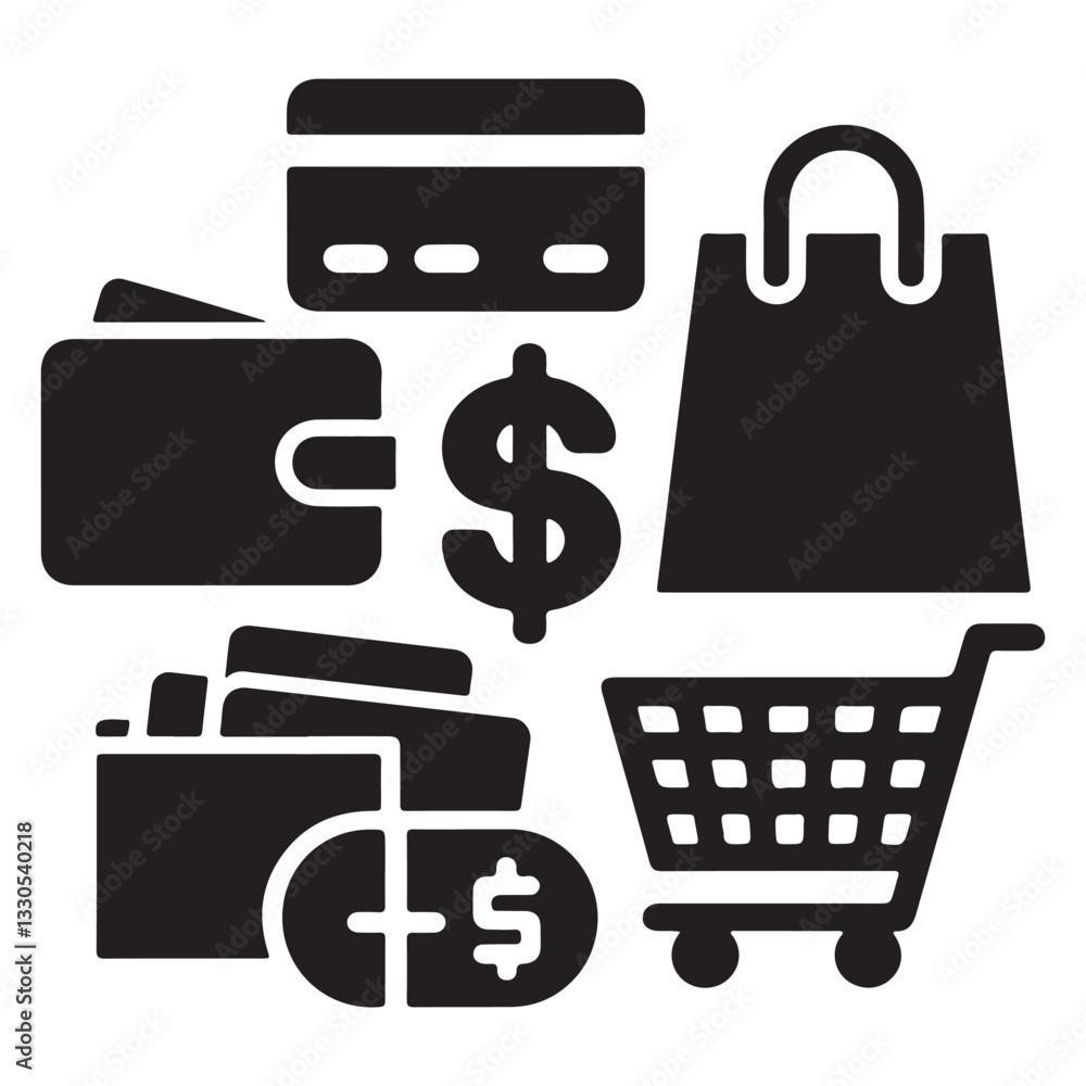 Fototapeta premium Abstract and stylish icon set for multimedia and interfaces