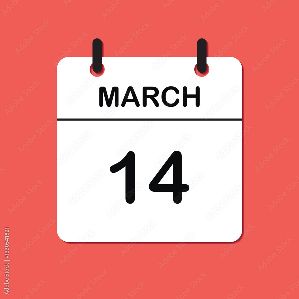 March 14. Daily Calendar icon for design. Simple design for business brochure, flyer, print media, advertisement. Easily editable. March 14. Daily Calendar icon for design. Simple design for business brochure, flyer, print media, advertisement. Easily editable.