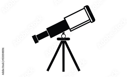 Telescope vector silhouette, telescope icon