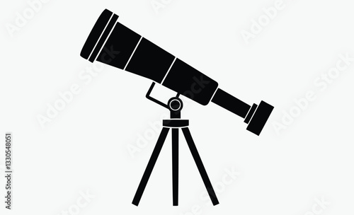 Telescope vector silhouette, telescope icon