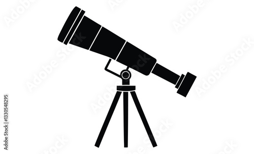 Telescope vector silhouette, telescope icon