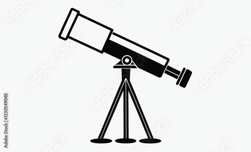 Telescope vector silhouette, telescope icon