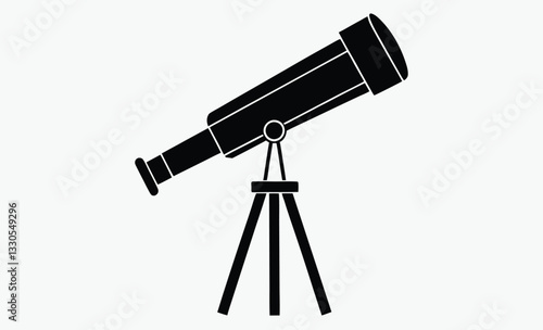 Telescope vector silhouette, telescope icon