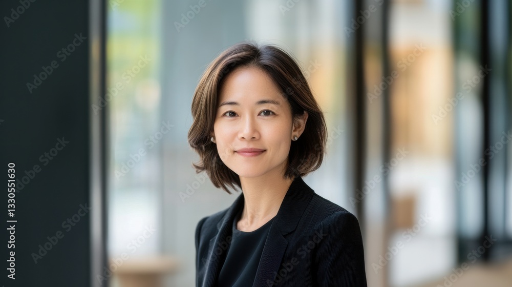 Professional businesswoman in elegant suit poses with natural expression Professional businesswoman in elegant suit poses with natural expression