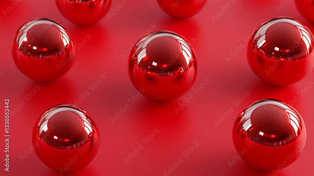 3d rendering illustration of red objects on a red background with minimal design and bold monochromatic color scheme.

