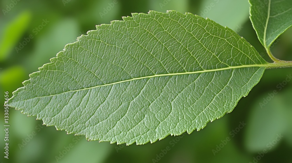 Fototapeta premium A Detailed Close Up Of A Single Green Leaf
