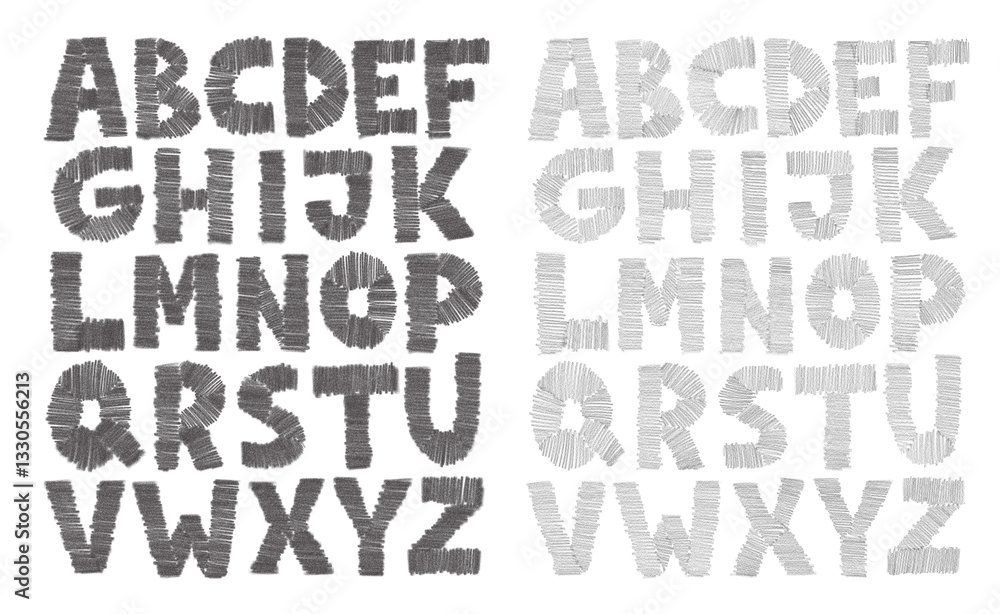 hand drawn alphabet with pencil, stylistic font for design hand drawn alphabet with pencil, stylistic font for design
