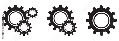 Gear setting icon set. Cog wheel icon. Gear wheel icon. Gear setting icon collection