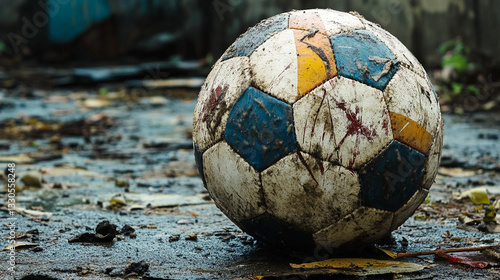 Obraz na płótnie A dirty soccer or football. w salonie
