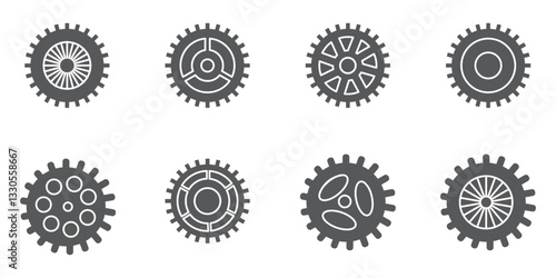 Gear setting icon set. Cog wheel icon. Gear wheel icon. Gear setting icon collection