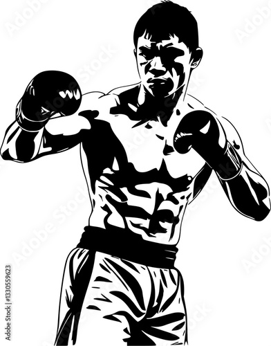 Design of fighter man illustration