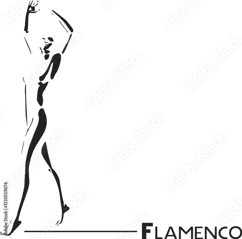 Design of flamenco dancing figure