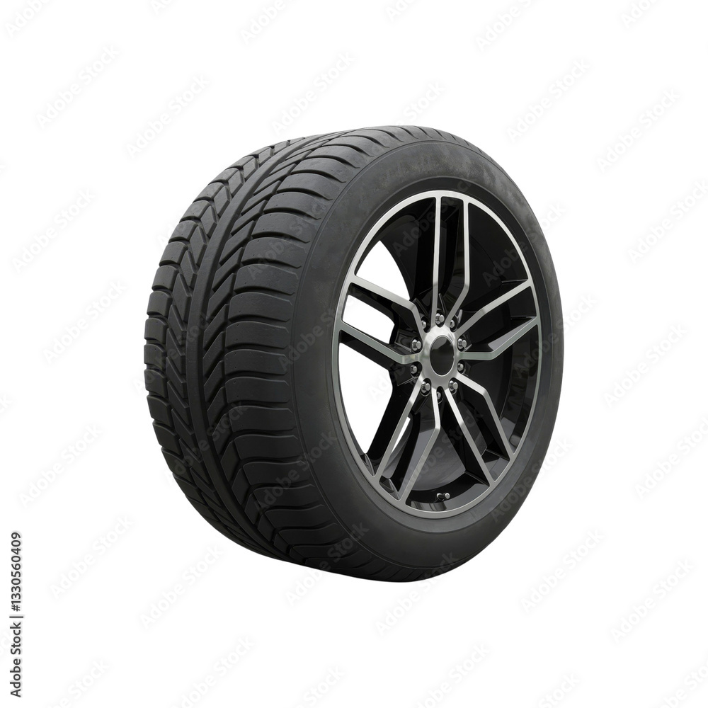 Obraz premium car wheel with tire isolated on transparent background. car wheel png