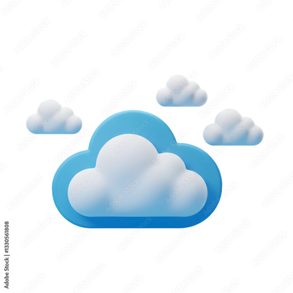 Cloud icon with multiple clouds Cloud icon with multiple clouds