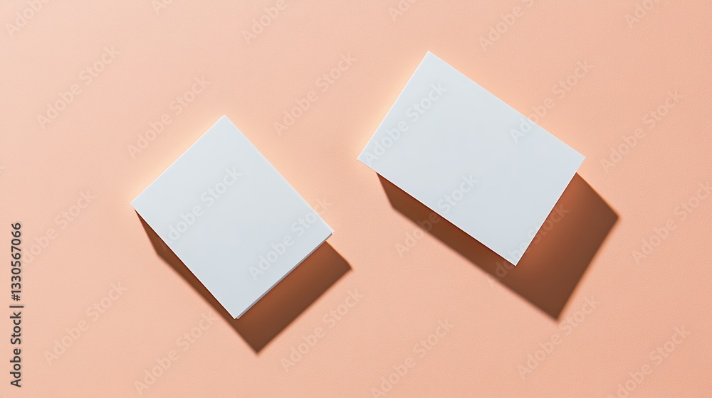 Two white cards presenting your brand in a simple modern layout Two white cards presenting your brand in a simple modern layout