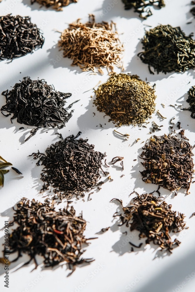 Fototapeta premium A variety of teas on display, perfect for a cafe or office setting