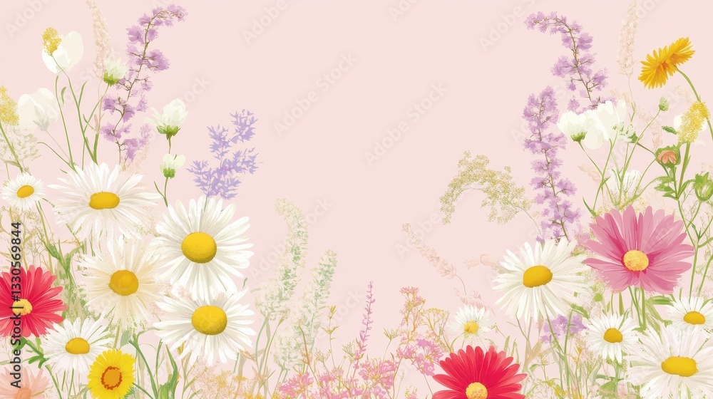 Floral Meadow: A Pastel Paradise of Blossoms