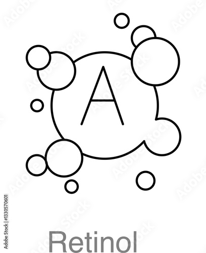 Retinol vitamin A. Dermatology icon.Graphics isolated on transparent background. Vector illustration. 