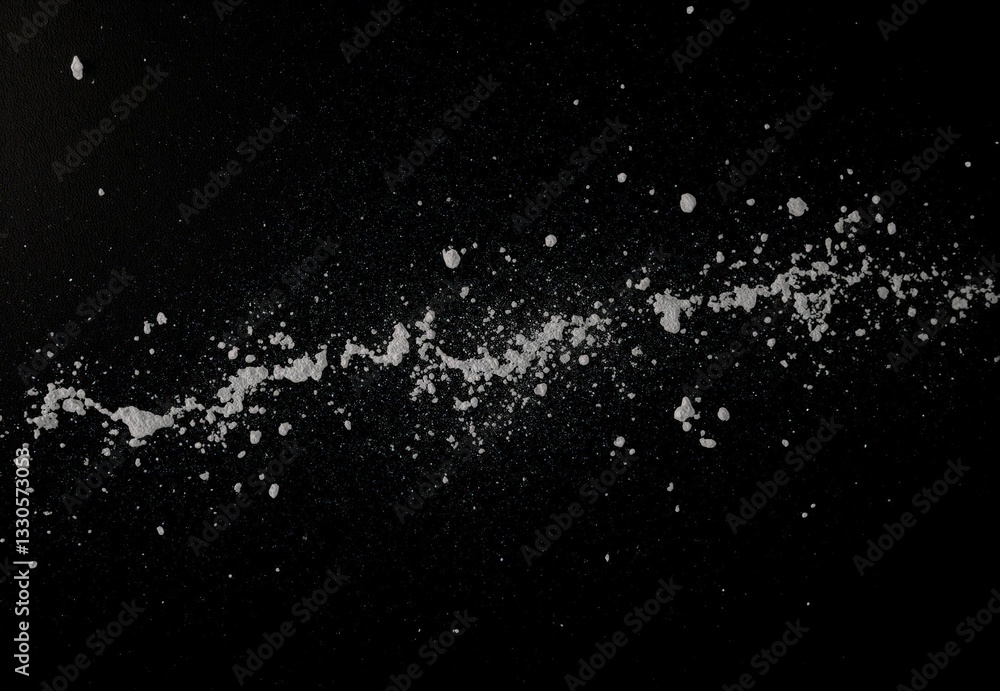 Light Gray Powder Dispersion on Black Background Light Gray Powder Dispersion on Black Background