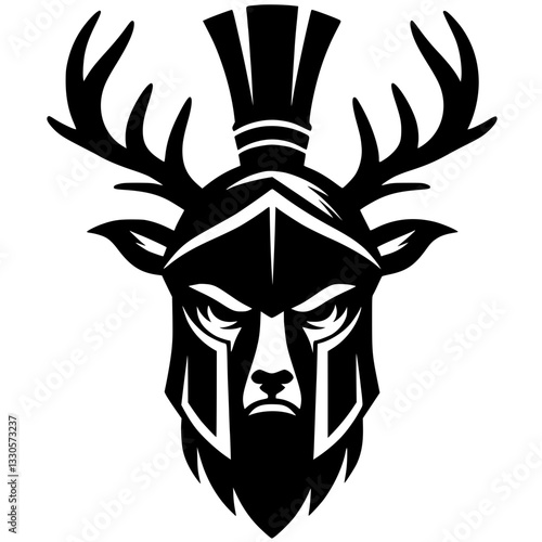 Deer gladiator silhouette