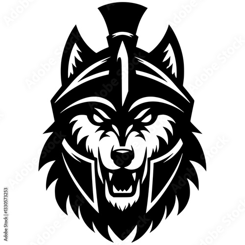 Wolf gladiator silhouette