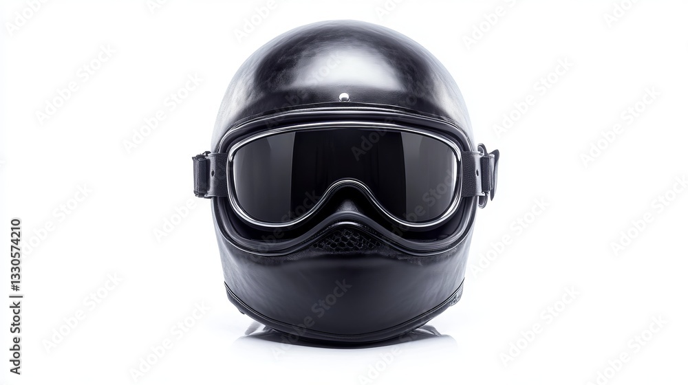 Fototapeta premium Open-Face Motorcycle Helmet with Goggles, Isolated 