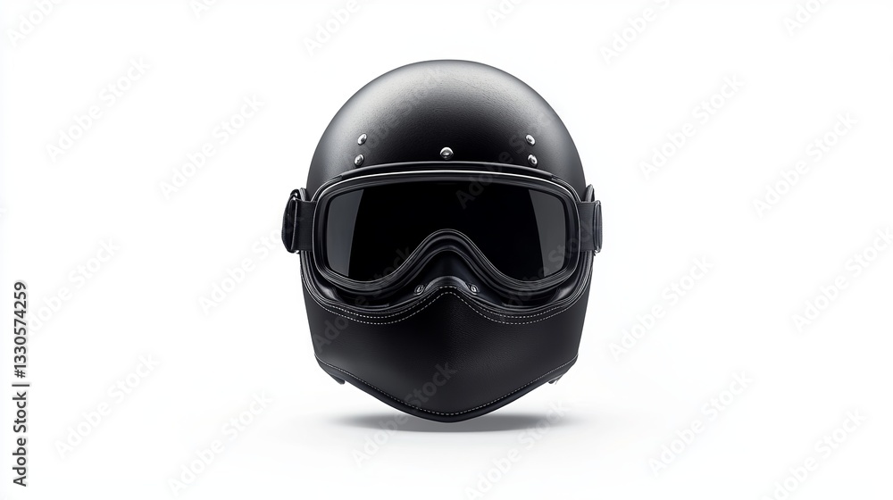 Fototapeta premium Open-Face Motorcycle Helmet with Goggles, Isolated 