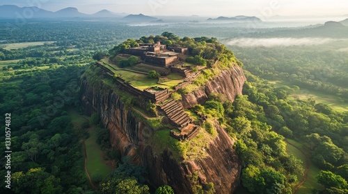 Wallpaper Mural Nestled in Sri Lanka's jungle, Sigiriya Lion Rock rises as a majestic fortress. Torontodigital.ca