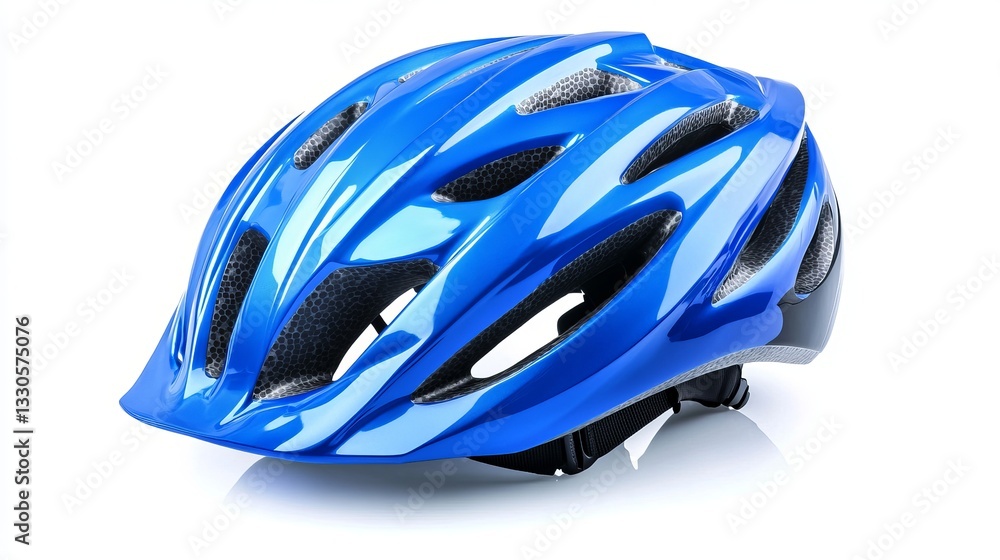 Fototapeta premium Blue Bicycle Helmet for Skateboarding or Cycling, Isolated 