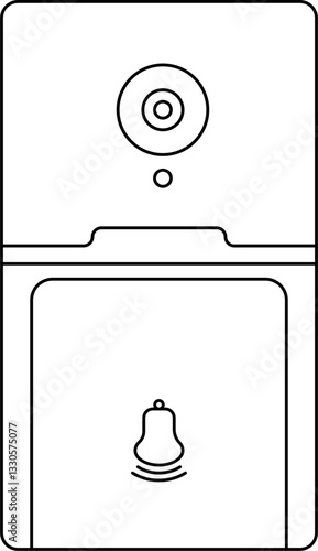 Smart door bell outline vector