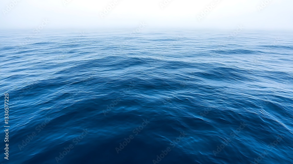 Fototapeta premium Deep Blue Ocean Waves Under a Misty Sky
