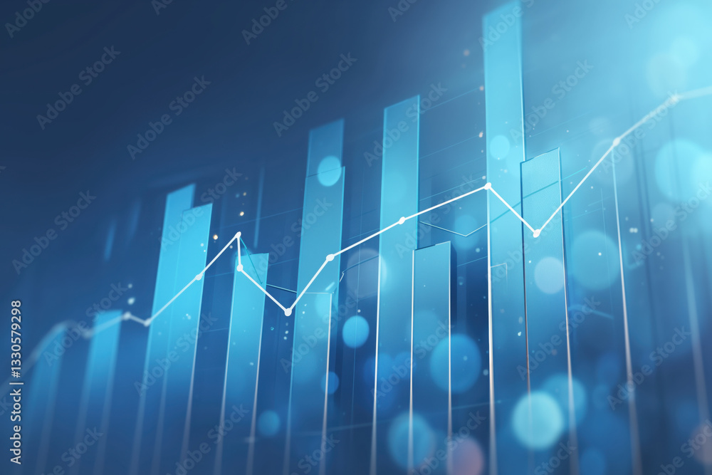 Growth chart with blue bars Growth chart with blue bars