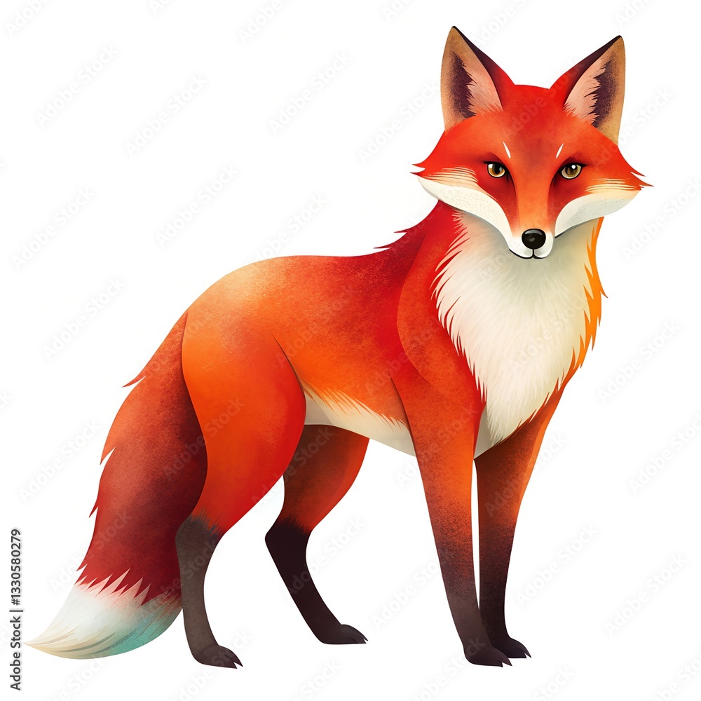 Obraz premium red fox vector illustration