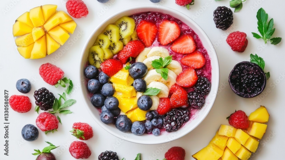 Vibrant Fruit Bowl: A Delightful Blend of Freshness Vibrant Fruit Bowl: A Delightful Blend of Freshness