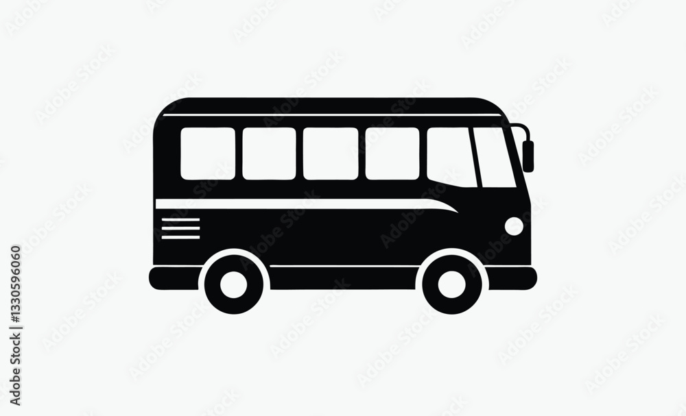 Large passenger bus silhouette, a bus silhouette vector illustration Large passenger bus silhouette, a bus silhouette vector illustration