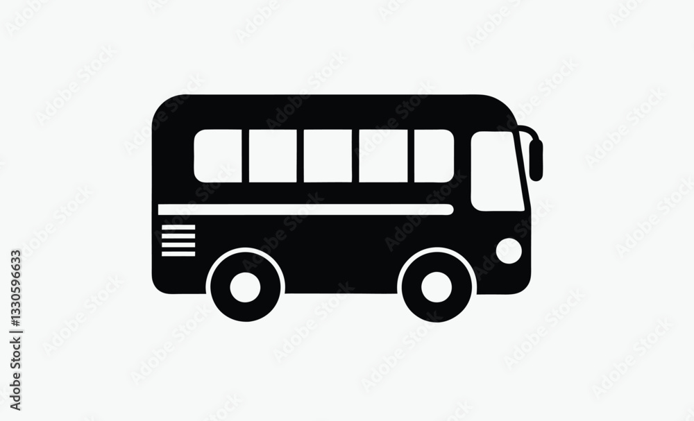 Large passenger bus silhouette, a bus silhouette vector illustration Large passenger bus silhouette, a bus silhouette vector illustration