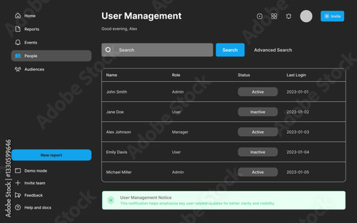 Admin Dashboard, Control Management,  Console UI & Backend Panel Black UI Kit Dark Web App Template