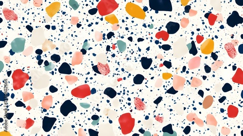 Terrazzo pattern with colorful flecks, retro vibe 