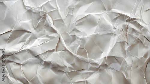 Crumpled paper texture in beige, subtle shadows