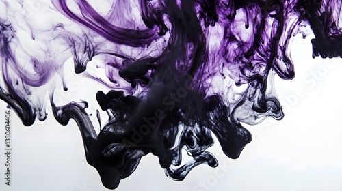 Swirling ink in water, black and violet blend